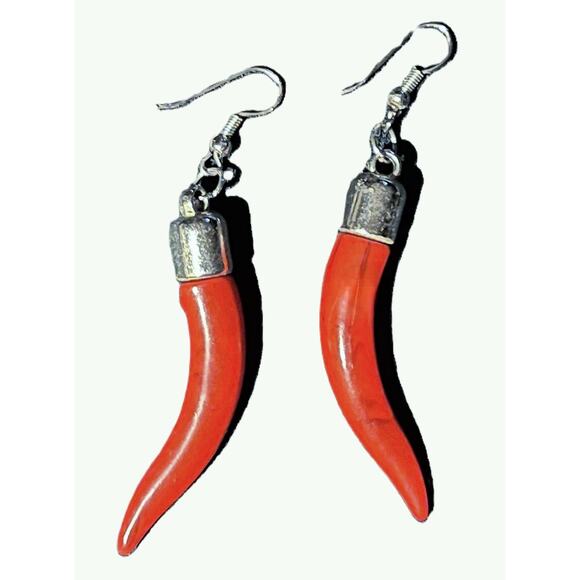 Chili Pepper or Red Horn Earrings - Either way, they rock - Picture 2 of 2